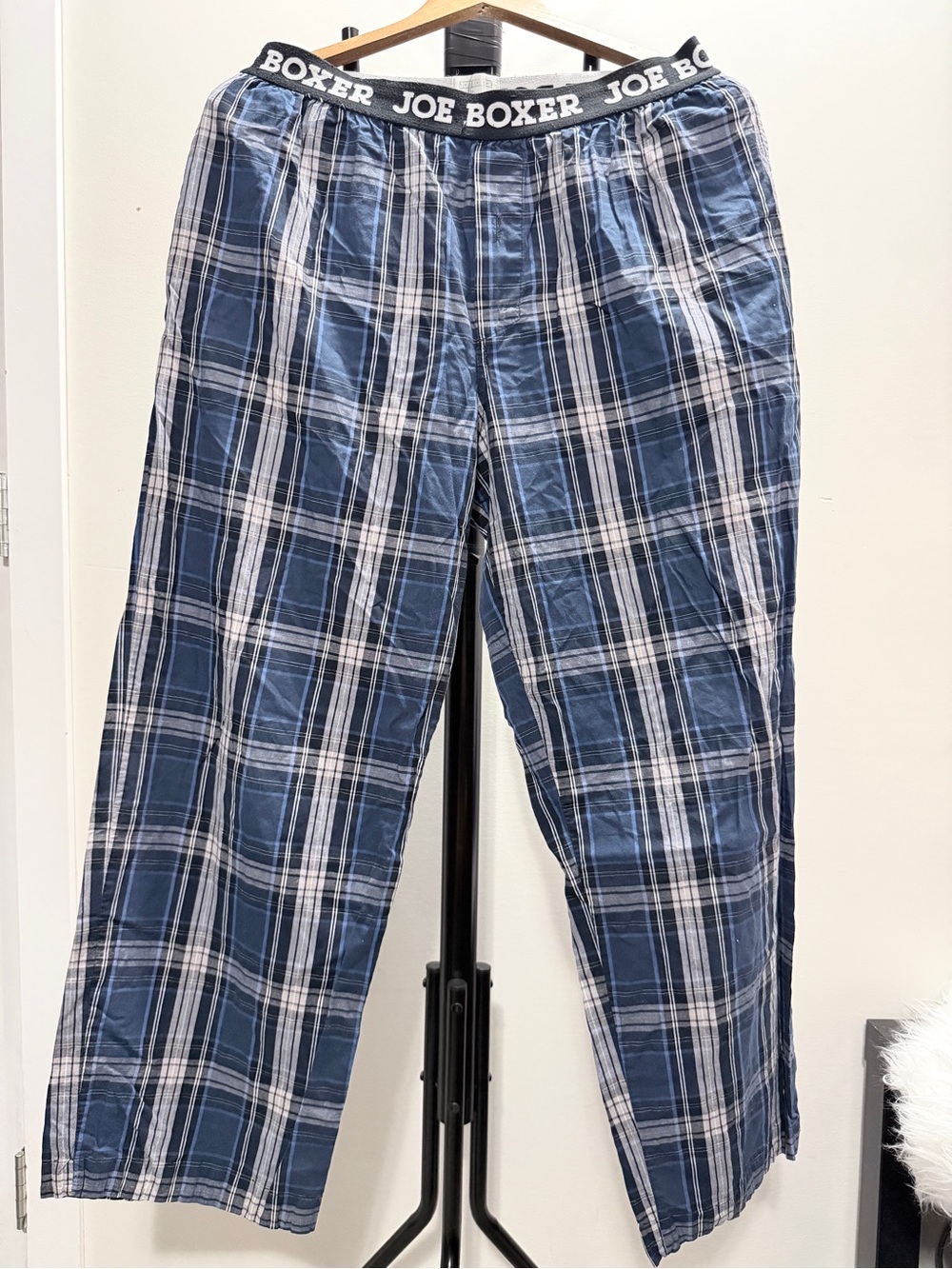Joe Boxer Men’s Blue Plaid Lounge Pants Size Medium